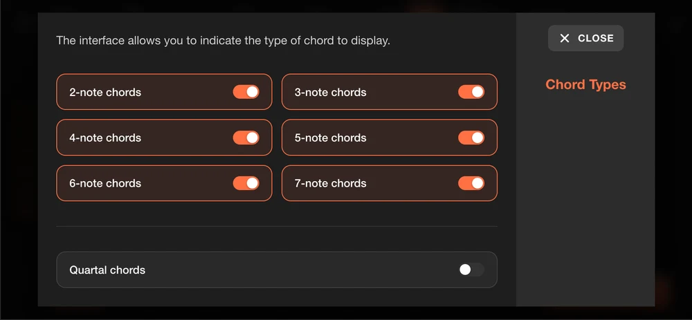 Chord types browser